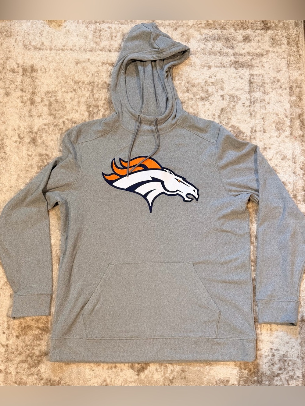 NWOT Antigua Gray Denver Broncos Hoodie with Team Logo